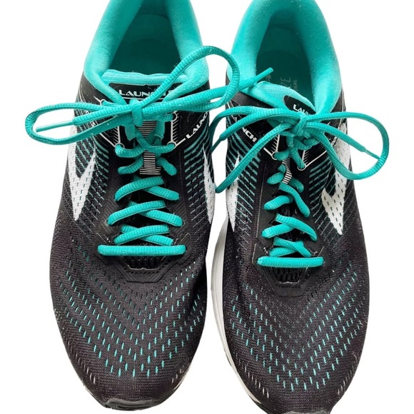 Brooks Launch 5 Black Teal Running Athletic Training Shoes Sneakers Womens 10 - Picture 4 of 8